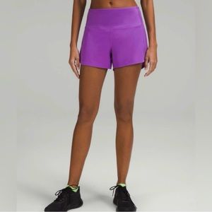 Lululemon speed up HR 4”, lined, moonlit magenta, size 6, nwot